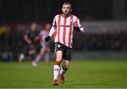 15 March 2024; Paul McMullan of Derry City during the SSE Airtricity Men's Premier Division match between Bohemians and Derry City at Dalymount Park in Dublin. Photo by Stephen McCarthy/Sportsfile
