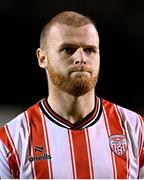 15 March 2024; Mark Connolly of Derry City before the SSE Airtricity Men's Premier Division match between Bohemians and Derry City at Dalymount Park in Dublin. Photo by Stephen McCarthy/Sportsfile
