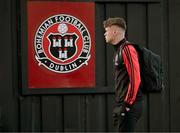 15 March 2024; Bohemians goalkeeper Joe Collins arrives for the SSE Airtricity Men's Premier Division match between Bohemians and Derry City at Dalymount Park in Dublin. Photo by Stephen McCarthy/Sportsfile