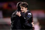 15 March 2024; Bohemians' Paddy Kirk and first team coach Derek Pender after the SSE Airtricity Men's Premier Division match between Bohemians and Derry City at Dalymount Park in Dublin. Photo by Stephen McCarthy/Sportsfile