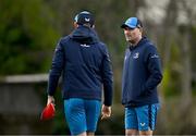 18 March 2024; Senior coach Jacques Nienaber and backs coach Andrew Goodman during a Leinster rugby squad training session at UCD in Dublin. Photo by Harry Murphy/Sportsfile