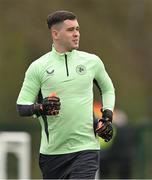 18 March 2024; Goalkeeper Brian Maher during a Republic of Ireland training session at the FAI National Training Centre in Abbotstown, Dublin. Photo by Stephen McCarthy/Sportsfile
