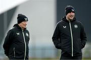 18 March 2024; Manager John O'Shea, right, and technical advisor Brian Kerr during a Republic of Ireland training session at the FAI National Training Centre in Abbotstown, Dublin. Photo by Stephen McCarthy/Sportsfile