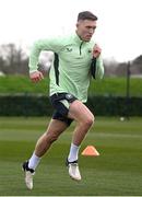 18 March 2024; Dara O'Shea during a Republic of Ireland training session at the FAI National Training Centre in Abbotstown, Dublin. Photo by Stephen McCarthy/Sportsfile