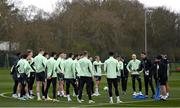 18 March 2024; Assistant coach Paddy McCarthy issues instructions to Republic of Ireland players during a Republic of Ireland training session at the FAI National Training Centre in Abbotstown, Dublin. Photo by Stephen McCarthy/Sportsfile