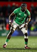 23 February 2023; Sean Edogbo of Ireland during the U20 Six Nations Rugby Championship match between Ireland and Wales at Virgin Media Park in Cork. Photo by Brendan Moran/Sportsfile