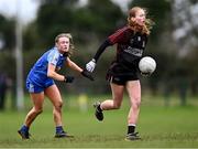 18 March 2024; Ciara Brennan of St Attracta's Community School gets away from Paula Quirke of Ursuline Secondary School during the 2024 Lidl LGFA All-Ireland Post-Primary Schools Senior B Championship final match between St Attracta’s Community School of Tubbercurry, Sligo, and Ursuline Secondary School of Thurles, Tipperary, at St Aidan’s GAA club in Ballyforan, Roscommon. Photo by Piaras Ó Mídheach/Sportsfile