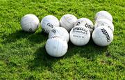 17 March 2024; Footballs on the pitch for the Mayo warm-up before the Allianz Football League Division 1 match between Mayo and Derry at Hastings Insurance MacHale Park in Castlebar, Mayo. Photo by Piaras Ó Mídheach/Sportsfile