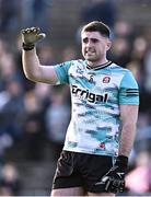 17 March 2024; Derry goalkeeper Odhran Lynch during the Allianz Football League Division 1 match between Mayo and Derry at Hastings Insurance MacHale Park in Castlebar, Mayo. Photo by Piaras Ó Mídheach/Sportsfile