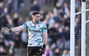 17 March 2024; Derry goalkeeper Odhran Lynch during the Allianz Football League Division 1 match between Mayo and Derry at Hastings Insurance MacHale Park in Castlebar, Mayo. Photo by Piaras Ó Mídheach/Sportsfile