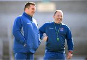 19 March 2024; Interim head coach Richie Murphy, right, and National scrum coach John Fogarty during Ulster Rugby squad training at the Kingspan Stadium in Belfast. Photo by Ramsey Cardy/Sportsfile