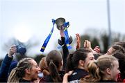 18 March 2024; St Attracta's Community School players celebrate after their side's victory in the 2024 Lidl LGFA All-Ireland Post-Primary Schools Senior B Championship final match between St Attracta’s Community School of Tubbercurry, Sligo, and Ursuline Secondary School of Thurles, Tipperary, at St Aidan’s GAA club in Ballyforan, Roscommon. Photo by Piaras Ó Mídheach/Sportsfile