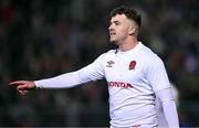 8 March 2024; George Makepeace-Cubitt of England during the U20 Six Nations Rugby Championship match between England and Ireland at The Recreation Ground in Bath, England. Photo by Harry Murphy/Sportsfile