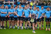 17 March 2024; St Michael's College players including captain James Sherwin, dejected after their side's defeat in the Bank of Ireland Leinster Schools Senior Cup final match between Blackrock College and St Michael's College at the RDS Arena in Dublin. Photo by Sam Barnes/Sportsfile
