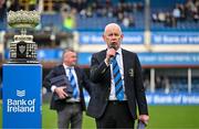 17 March 2024;  Leinster rugby president Billy Murphy speaking after the Bank of Ireland Leinster Schools Senior Cup final match between Blackrock College and St Michael's College at the RDS Arena in Dublin. Photo by Sam Barnes/Sportsfile