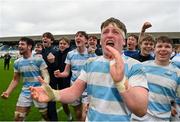 17 March 2024; Blackrock College players, including Jack Pollard, centre, celebrate after their side's victory in the Bank of Ireland Leinster Schools Senior Cup final match between Blackrock College and St Michael's College at the RDS Arena in Dublin. Photo by Sam Barnes/Sportsfile