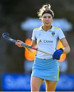 17 March 2024; Leah O'Shea of UCD LHC during the Jacqui Potter Cup final match between UCD LHC and Loreto HC at Three Rock Rovers Hockey Club in Rathfarnham, Dublin. Photo by Tyler Miller/Sportsfile