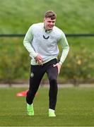 19 March 2024; Evan Ferguson during a Republic of Ireland training session at the FAI National Training Centre in Abbotstown, Dublin. Photo by Stephen McCarthy/Sportsfile