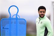 19 March 2024; Andrew Omobamidele during a Republic of Ireland training session at the FAI National Training Centre in Abbotstown, Dublin. Photo by Stephen McCarthy/Sportsfile