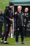19 March 2024; Interim head coach John O'Shea, left, and technical advisor Brian Kerr during a Republic of Ireland training session at the FAI National Training Centre in Abbotstown, Dublin. Photo by Stephen McCarthy/Sportsfile
