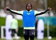 19 March 2024; Michael Obafemi during a Republic of Ireland training session at the FAI National Training Centre in Abbotstown, Dublin. Photo by Stephen McCarthy/Sportsfile