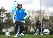 19 March 2024; Michael Obafemi during a Republic of Ireland training session at the FAI National Training Centre in Abbotstown, Dublin. Photo by Stephen McCarthy/Sportsfile