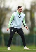 19 March 2024; Josh Cullen during a Republic of Ireland training session at the FAI National Training Centre in Abbotstown, Dublin. Photo by Stephen McCarthy/Sportsfile