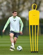 19 March 2024; Seamus Coleman during a Republic of Ireland training session at the FAI National Training Centre in Abbotstown, Dublin. Photo by Stephen McCarthy/Sportsfile
