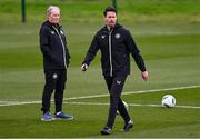 19 March 2024; Assistant coach Paddy McCarthy and technical advisor Brian Kerr, left, during a Republic of Ireland training session at the FAI National Training Centre in Abbotstown, Dublin. Photo by Stephen McCarthy/Sportsfile