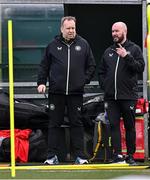19 March 2024; Kit and equipment managers Malcolm Slattery, left, and Karl McKenna during a Republic of Ireland training session at the FAI National Training Centre in Abbotstown, Dublin. Photo by Stephen McCarthy/Sportsfile