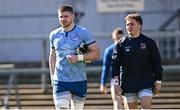 19 March 2024; Nick Timoney, left, and Mike Lowry during Ulster Rugby squad training at the Kingspan Stadium in Belfast. Photo by Ramsey Cardy/Sportsfile