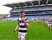 16 March 2024; Aaron McEvoy of St Kieran's College celebrates after his side's victory in the Masita GAA Hurling Post Primary Schools Croke Cup final match between St Raphael's Loughrea of Galway and St Kieran's College of Kilkenny at Croke Park in Dublin. Photo by Piaras Ó Mídheach/Sportsfile