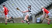 16 March 2024; Seán Hunt of St Kieran's College scores a point during the Masita GAA Hurling Post Primary Schools Croke Cup final match between St Raphael's Loughrea of Galway and St Kieran's College of Kilkenny at Croke Park in Dublin. Photo by Piaras Ó Mídheach/Sportsfile