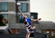 20 March 2024; Eoin Farrell of St Mary’s College wins the ball in a line-out against Frank Maher of Terenure College during the Bank of Ireland Leinster Schools Junior Cup final match between St Mary's College and Terenure College at Energia Park in Dublin. Photo by Daire Brennan/Sportsfile