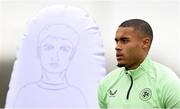 18 March 2024; Goalkeeper Gavin Bazunu during a Republic of Ireland training session at the FAI National Training Centre in Abbotstown, Dublin. Photo by Stephen McCarthy/Sportsfile