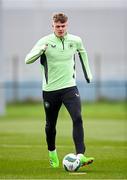 18 March 2024; Evan Ferguson during a Republic of Ireland training session at the FAI National Training Centre in Abbotstown, Dublin. Photo by Stephen McCarthy/Sportsfile