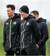 18 March 2024; Assistant coach Glenn Whelan and assistant coach Paddy McCarthy, left, during a Republic of Ireland training session at the FAI National Training Centre in Abbotstown, Dublin. Photo by Stephen McCarthy/Sportsfile
