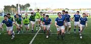 20 March 2024; St Mary's College players celebrate after the Bank of Ireland Leinster Schools Junior Cup final match between St Mary's College and Terenure College at Energia Park in Dublin. Photo by Daire Brennan/Sportsfile