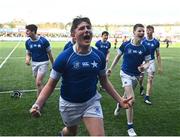 20 March 2024; Reuben Montague of St Mary’s College celebrates after the Bank of Ireland Leinster Schools Junior Cup final match between St Mary's College and Terenure College at Energia Park in Dublin. Photo by Daire Brennan/Sportsfile