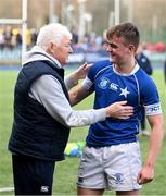 20 March 2024; Rodney O'Donnell of St Mary's College celebrates with Eoghan Brady after the Bank of Ireland Leinster Schools Junior Cup final match between St Mary's College and Terenure College at Energia Park in Dublin. Photo by Daire Brennan/Sportsfile