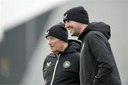 18 March 2024; Interim head coach John O'Shea and technical advisor Brian Kerr, left, during a Republic of Ireland training session at the FAI National Training Centre in Abbotstown, Dublin. Photo by Stephen McCarthy/Sportsfile