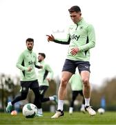 21 March 2024; Dara O'Shea during a Republic of Ireland training session at the FAI National Training Centre in Abbotstown, Dublin. Photo by Stephen McCarthy/Sportsfile