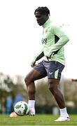 21 March 2024; Festy Ebosele during a Republic of Ireland training session at the FAI National Training Centre in Abbotstown, Dublin. Photo by Stephen McCarthy/Sportsfile