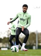 21 March 2024; Andrew Omobamidele during a Republic of Ireland training session at the FAI National Training Centre in Abbotstown, Dublin. Photo by Stephen McCarthy/Sportsfile