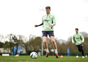 21 March 2024; Nathan Collins during a Republic of Ireland training session at the FAI National Training Centre in Abbotstown, Dublin. Photo by Stephen McCarthy/Sportsfile