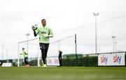 21 March 2024; Goalkeeper Gavin Bazunu during a Republic of Ireland training session at the FAI National Training Centre in Abbotstown, Dublin. Photo by Stephen McCarthy/Sportsfile