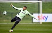 21 March 2024; Goalkeeper Gavin Bazunu during a Republic of Ireland training session at the FAI National Training Centre in Abbotstown, Dublin. Photo by Stephen McCarthy/Sportsfile