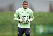 21 March 2024; Goalkeeper Gavin Bazunu during a Republic of Ireland training session at the FAI National Training Centre in Abbotstown, Dublin. Photo by Stephen McCarthy/Sportsfile