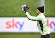 21 March 2024; Goalkeeper Caoimhin Kelleher during a Republic of Ireland training session at the FAI National Training Centre in Abbotstown, Dublin. Photo by Stephen McCarthy/Sportsfile