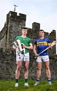 21 March 2024; Hurlers Declan Hannon of Limerick and Ronan Maher of Tipperary pictured at the launch of the Munster GAA Senior Hurling and Football Championship 2024 at Cahir Castle in Tipperary. Photo by Harry Murphy/Sportsfile